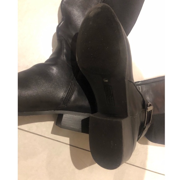 SOLD Black Wide Calf Black Boots - Picture 3 of 3